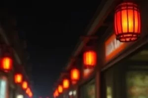 《午夜的调色盘》画室地板上的颜料痕迹与台灯