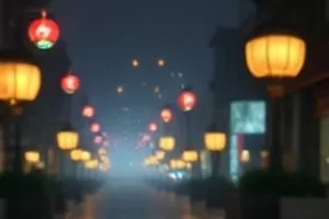 《樱色时雨》第二季主视觉，雨幕中的天桥与两把伞
